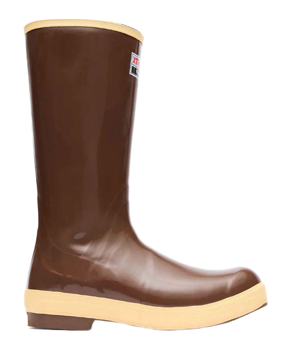 Copper-Tan Coloured Xtratuf 15" Legacy Plain Toe Fishing Boots on white background #colour_copper-tan