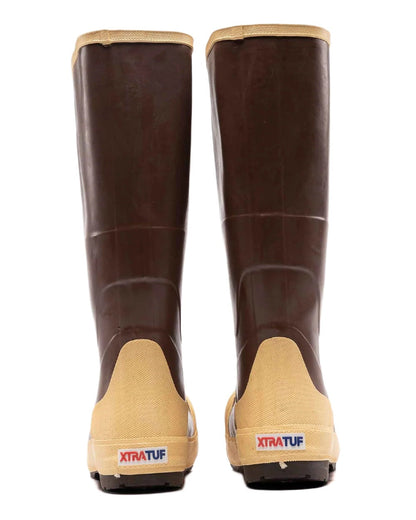 Brown Tan Coloured Xtratuf Legacy NXT Steel Toe Fishing Boots on white background #colour_brown-tan