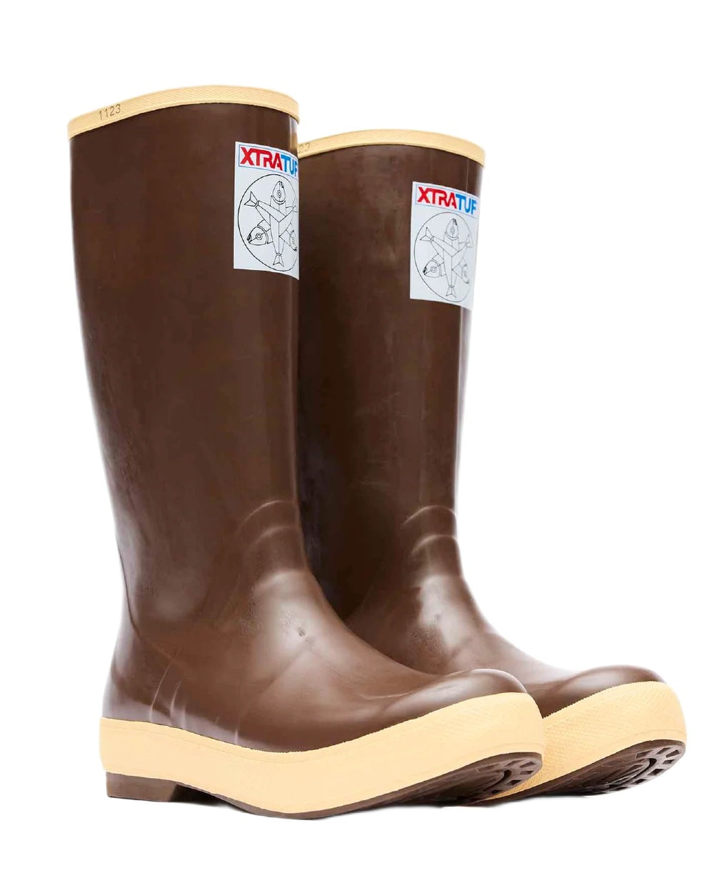 White Octopus Coloured Xtratuf Womens 15" Salmon Sisters Legacy Fishing Boots on white background #colour_white-octopus
