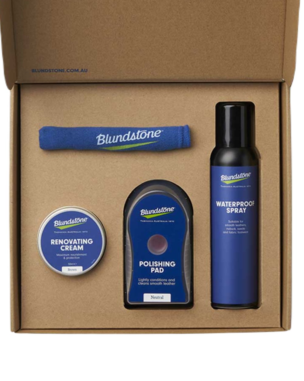 Black Coloured Blundstone Shoe Care Kit On A White Background #colour_black