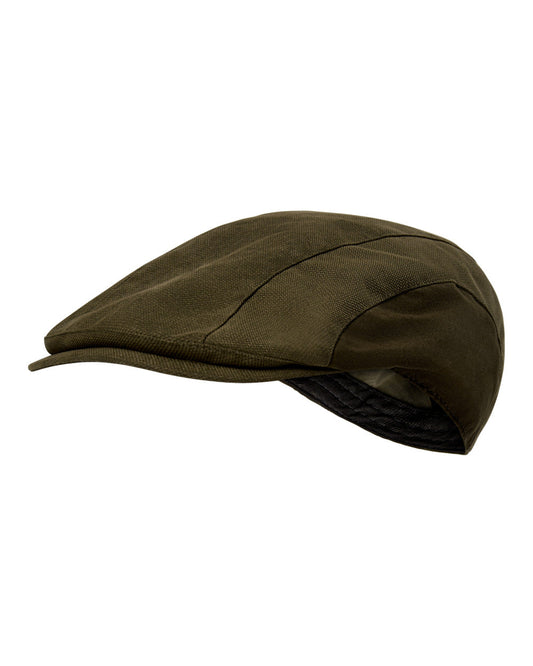 Tarmac Green coloured Deerhunter Eagle Flat Cap on white background #colour_tarmac-green