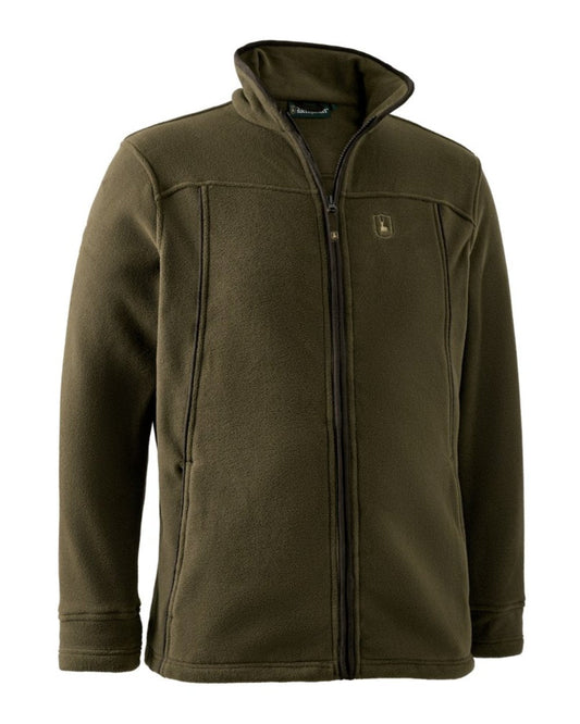 Tarmac Green Coloured Deerhunter Eagle Fleece Jacket On A White Background #colour_tarmac-green