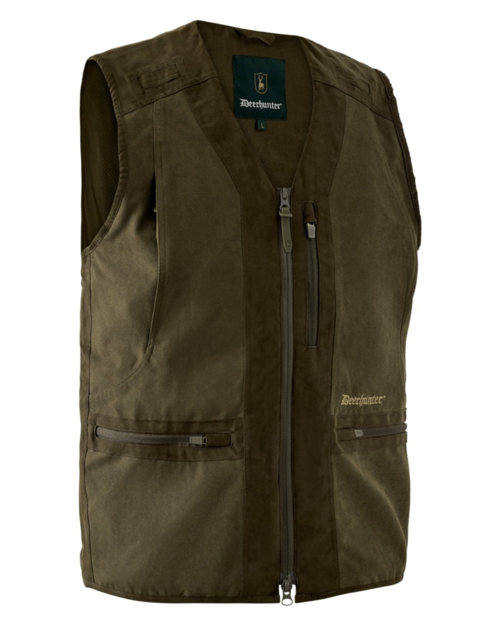 Tarmac Green Coloured Deerhunter Eagle Waistcoat on white background #colour_tarmac-green