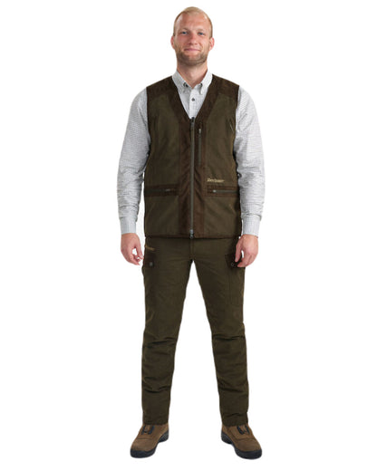 Tarmac Green Coloured Deerhunter Eagle Waistcoat on white background #colour_tarmac-green