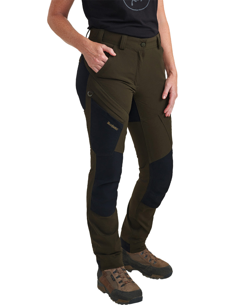 Black Bark Green coloured Northward Trousers on White background #colour_black-bark-green