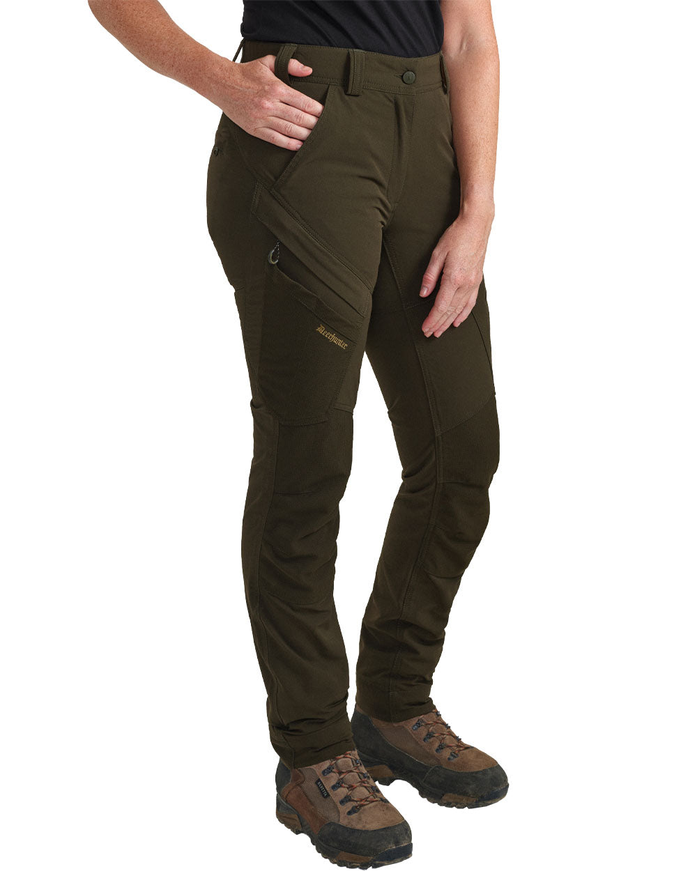 Bark Green coloured Northward Trousers on White background #colour_bark-green