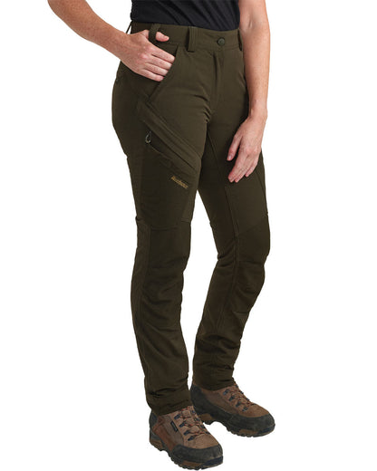 Bark Green coloured Northward Trousers on White background #colour_bark-green