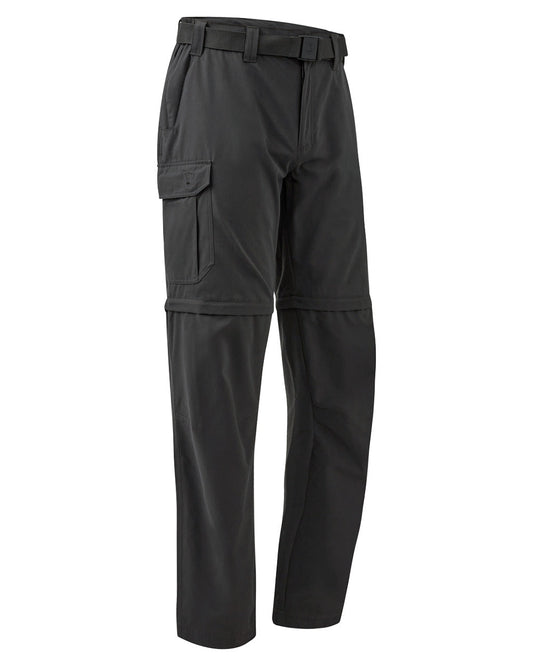 Black Ink coloured Deerhunter Slogen Zip-off Trousers on White background #colour_black-ink