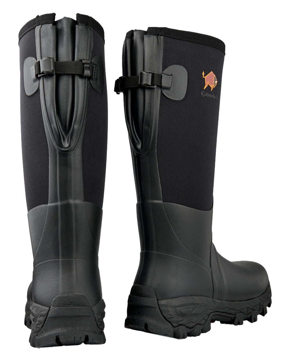 Black coloured Gateway1 Woodwalker 18" 4mm Wellingtons on White background #colour_black