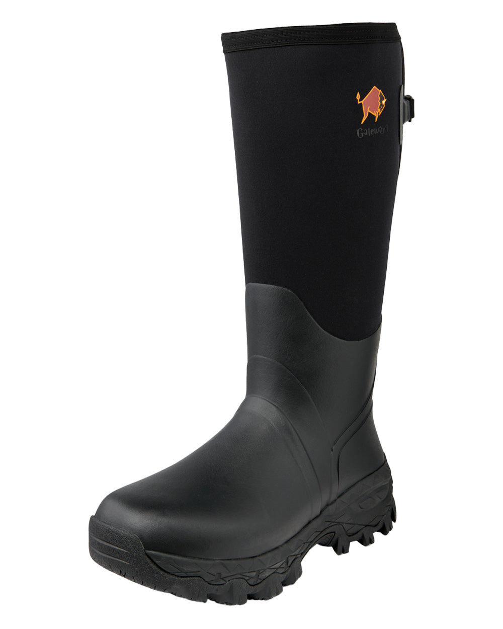 Black coloured Gateway1 Woodwalker 18" 4mm Wellingtons on White background #colour_black