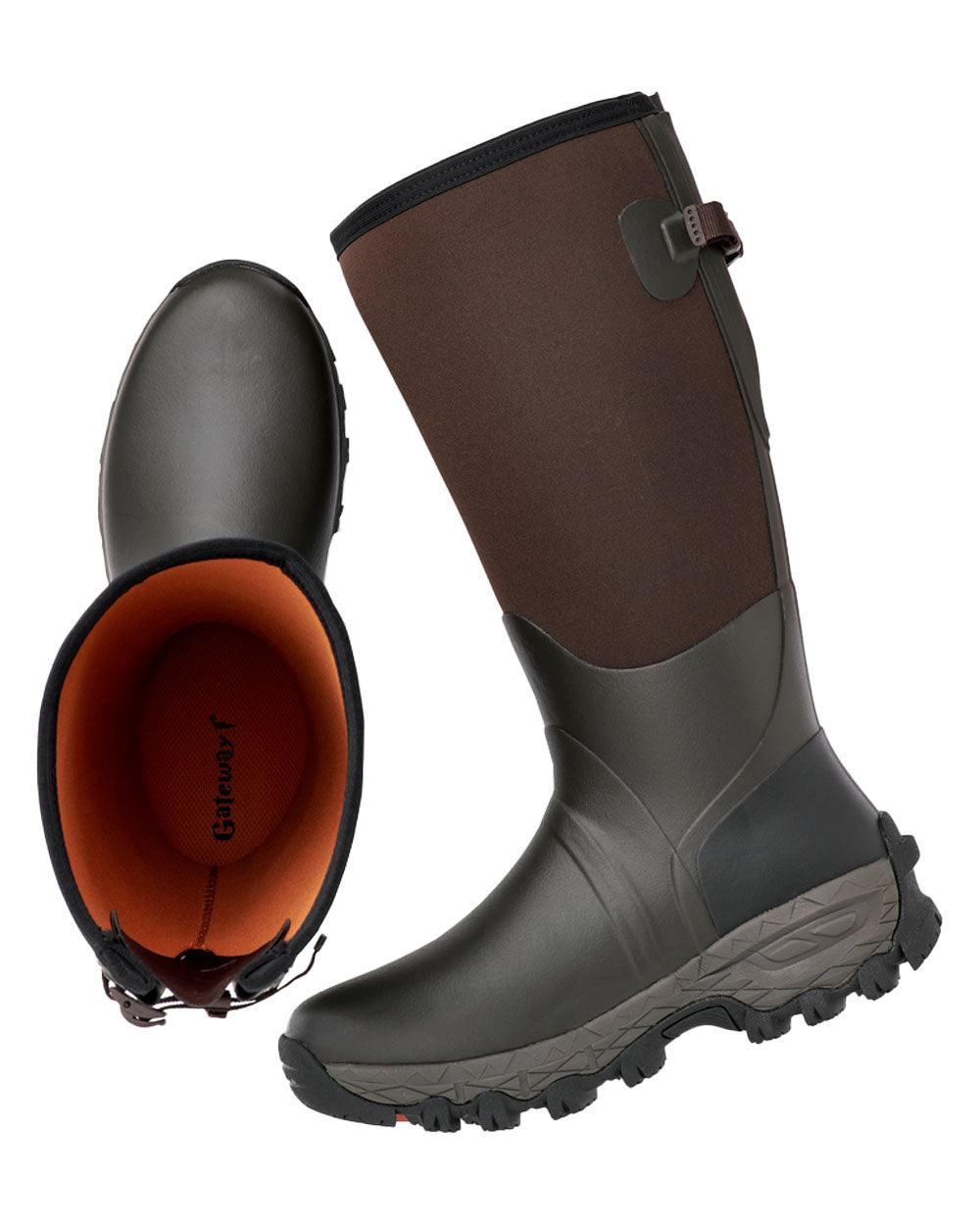 Dark Brown coloured Gateway1 Woodwalker 18" 4mm Wellingtons on White background #colour_dark-brown