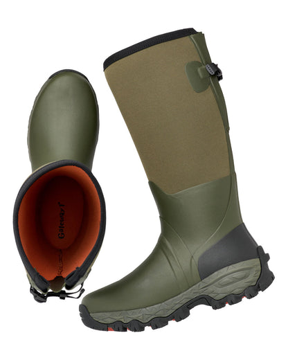 Khaki coloured Gateway1 Woodwalker 18" 4mm Wellingtons on White background #colour_khaki