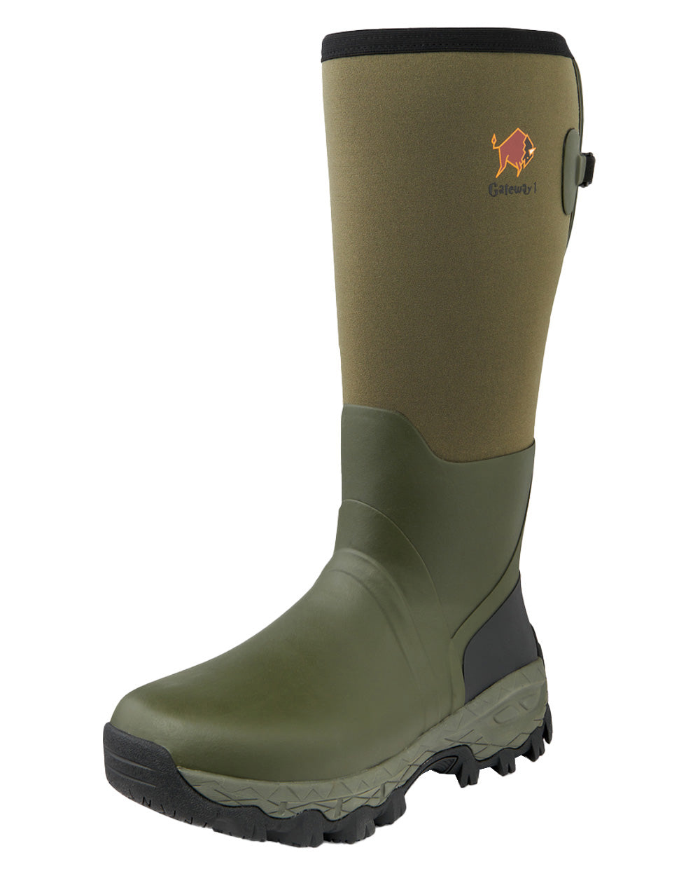 Khaki coloured Gateway1 Woodwalker 18" 4mm Wellingtons on White background #colour_khaki