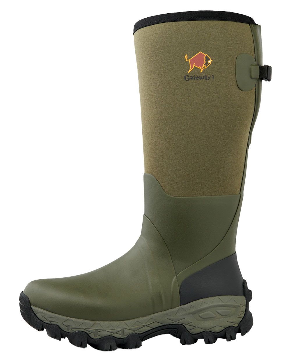 Khaki coloured Gateway1 Woodwalker 18" 4mm Wellingtons on White background #colour_khaki