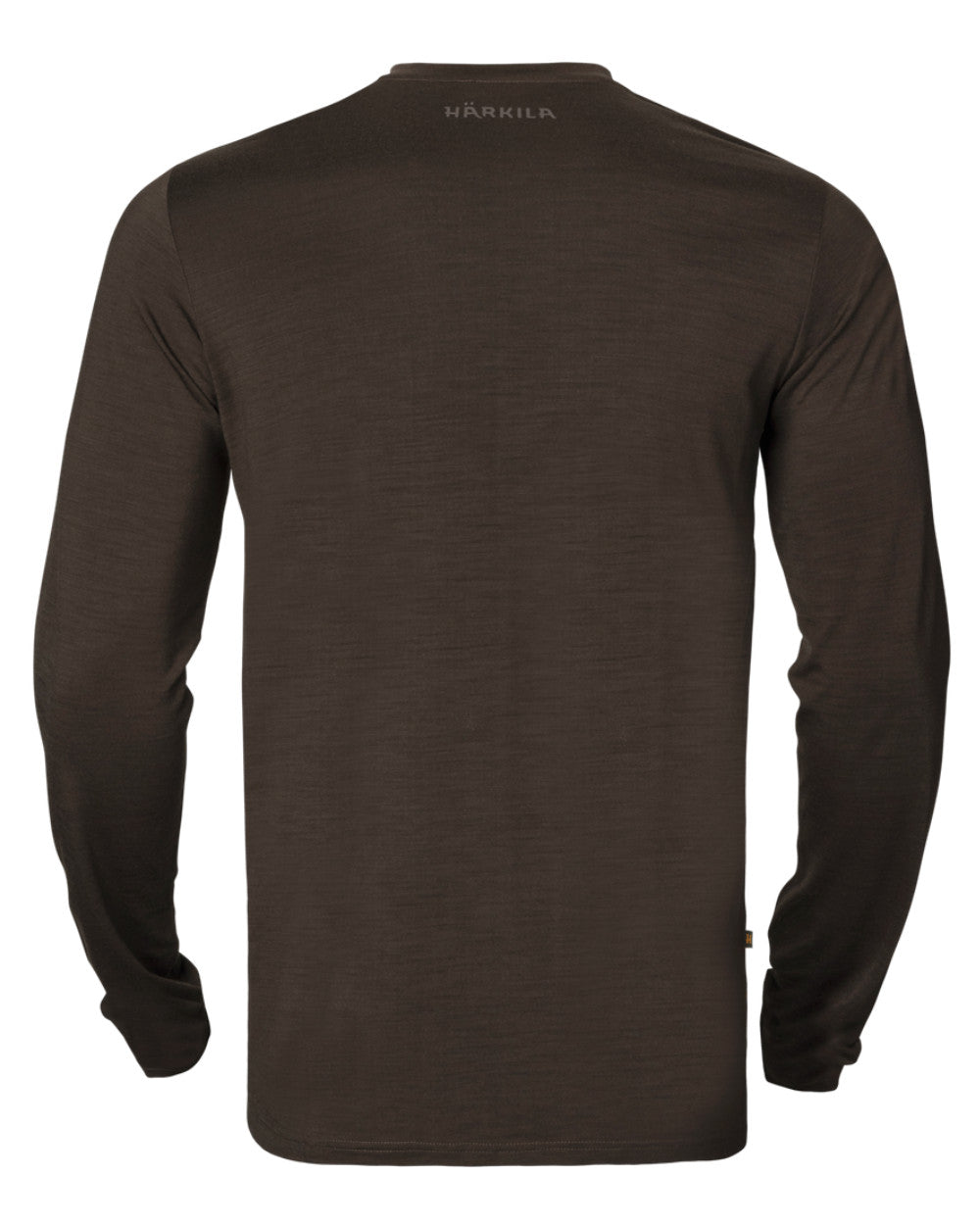 Shadow Brown Coloured Harkila Base All Season Long Sleeve T-Shirt On A White Background #colour_shadow-brown