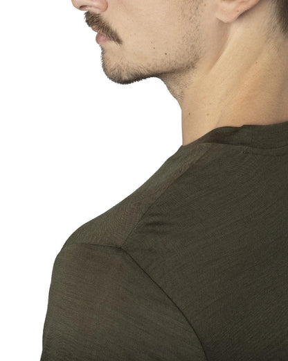 Willow Green Coloured Harkila Base All Season Long Sleeve T-Shirt On A White Background #colour_willow-green