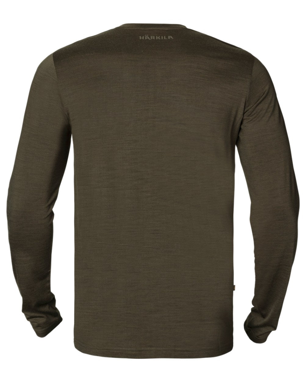Willow Green Coloured Harkila Base All Season Long Sleeve T-Shirt On A White Background #colour_willow-green