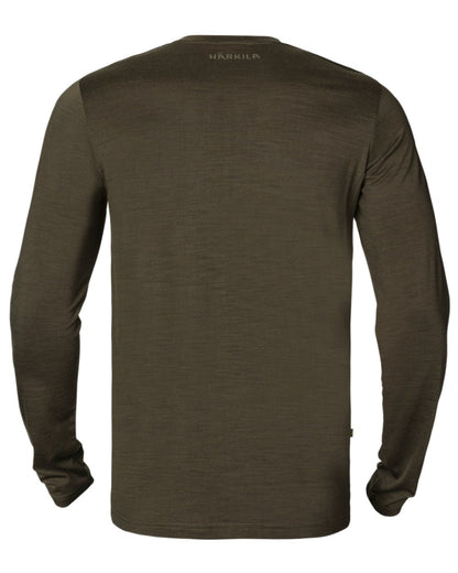 Willow Green Coloured Harkila Base All Season Long Sleeve T-Shirt On A White Background #colour_willow-green