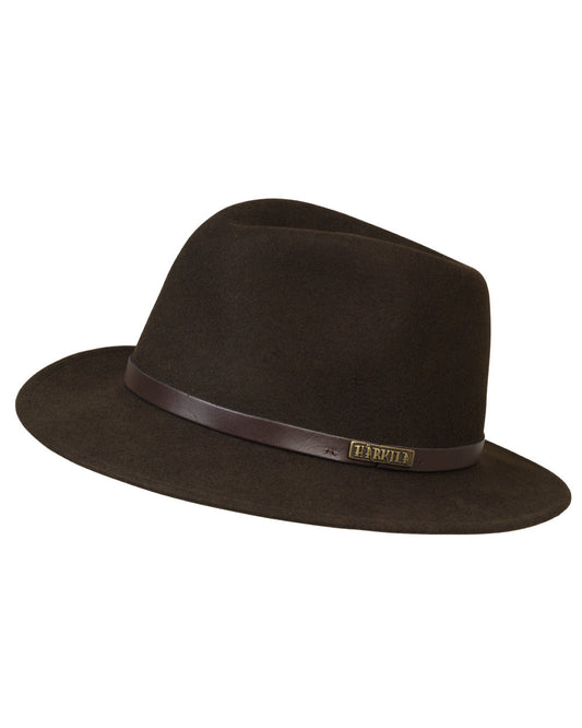 Shadow Brown Coloured Harkila Metso Hat on white background #colour_shadow-brown
