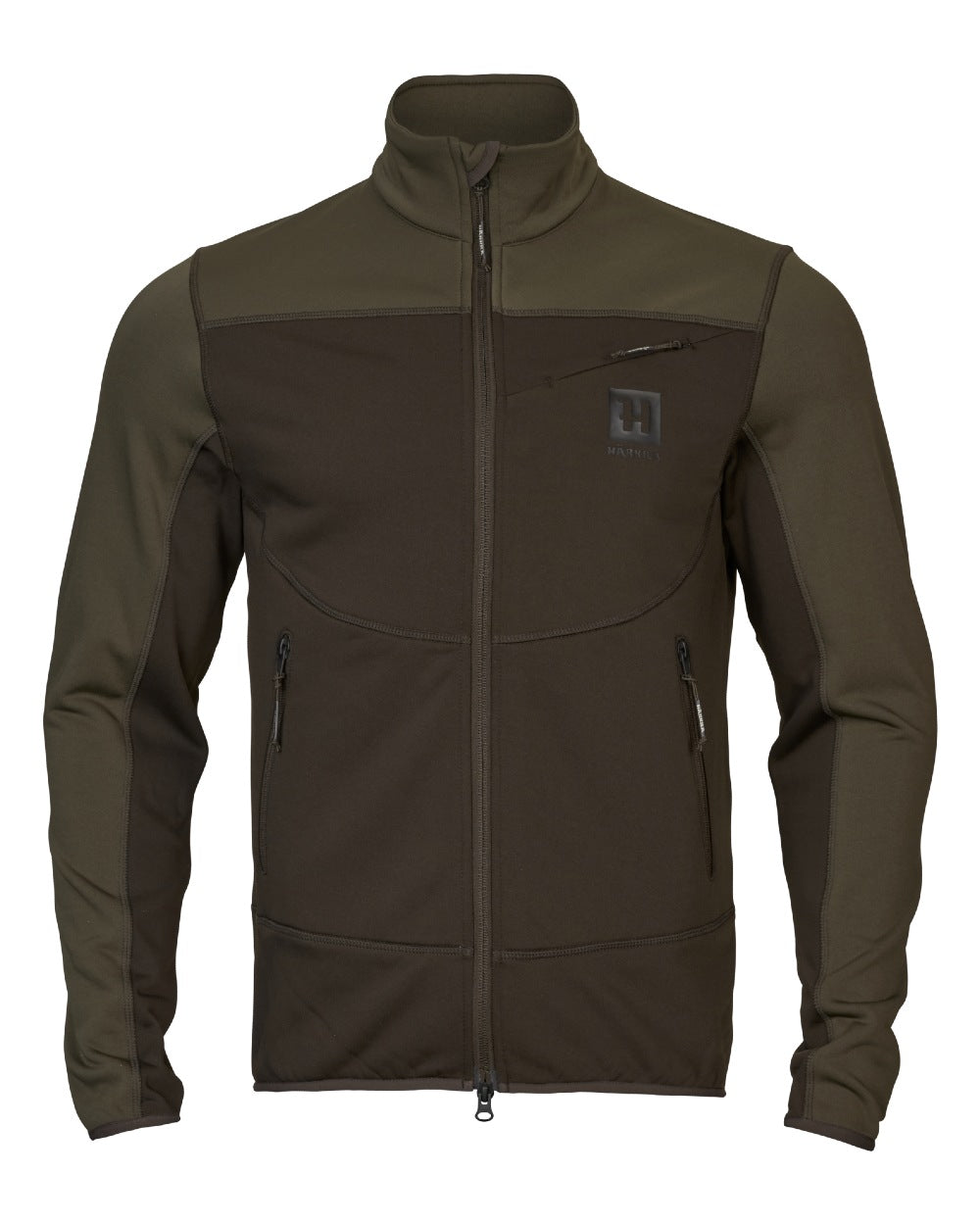 Shadow Brown Forest Night Coloured Harkila Olaf Fleece Jacket on white background #colour_shadow-brown-forest-night