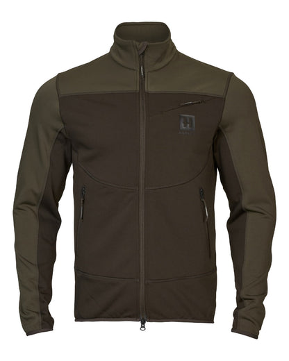 Shadow Brown Forest Night Coloured Harkila Olaf Fleece Jacket on white background #colour_shadow-brown-forest-night