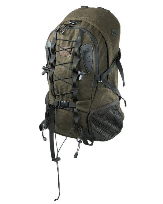Hunting Green Coloured Harkila Reisa Rucksack Backpack on white background #colour_hunting-green
