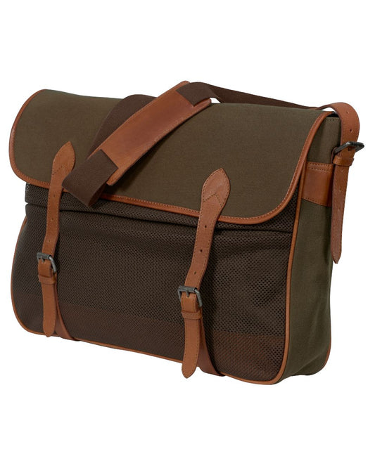 Warm Olive Coloured Harkila Retrieve Game Bag on white background #colour_warm-olive