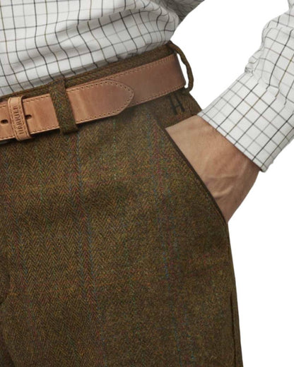 Terragon Brown Coloured Harkila Stornoway Tweed Breeks 2.0 on white background #colour_terragon-brown