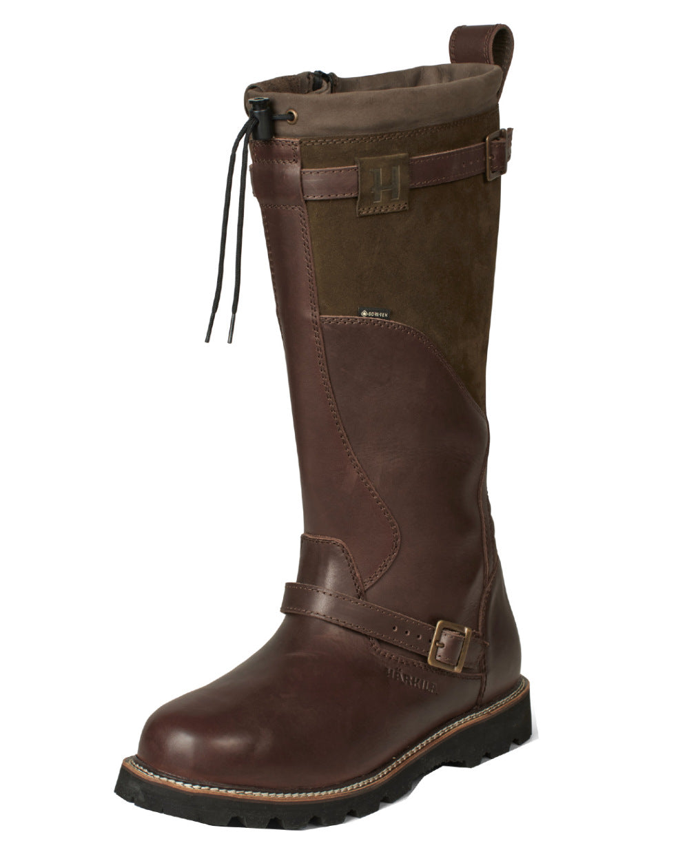 Willow Green Shadow Brown Coloured Harkila Visent 2.0 GTX Boots on white background #colour_willow-green-shadow-brown