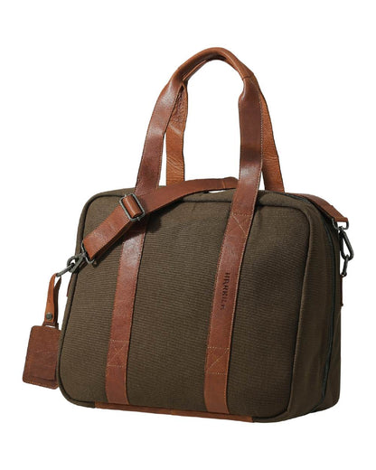 Warm Olive Coloured Harkila Weekend Bag 30L on white background #colour_warm-olive