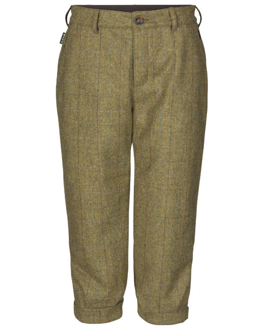 Olive Coloured Harkila Womens Jura GTX Knee Length Trousers on white background #colour_olive