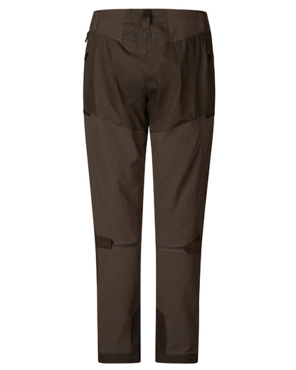 Slate Brown Willow Green Coloured Harkila Womens Runa Pants on white background #colour_slate-brown-willow-green