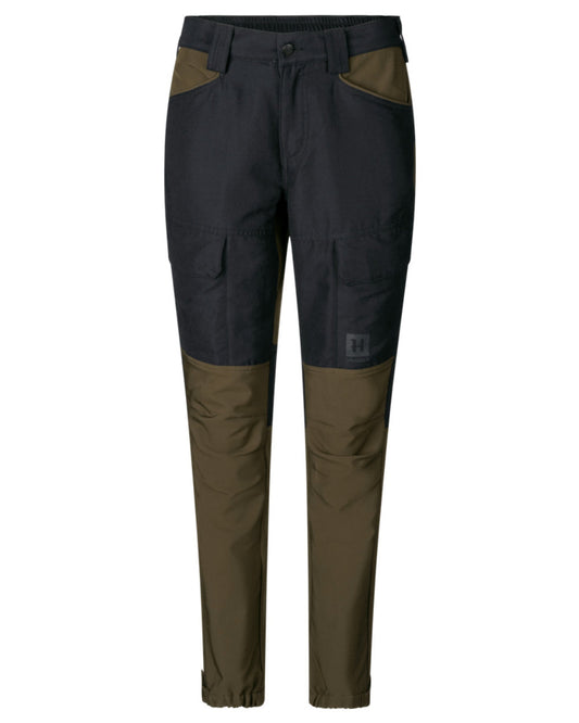 Willow Green Deep Well Purple Coloured Harkila Womens Scandinavian Pants On A White Background #colour_willow-green-deep-well-purple