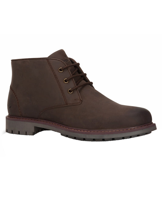 Dark Brown Coloured Hoggs of Fife Clayton Chukka Boots On A White Background #colour_dark-brown