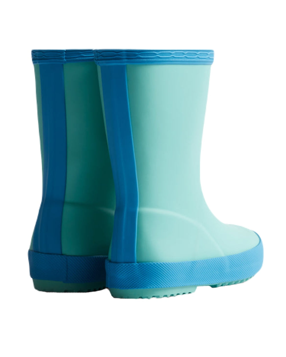 Pool Blue Blue Bottle Coloured Hunter Kids First Classic Wellington Boots on White Background
#colour_pool-blue-blue-bottle