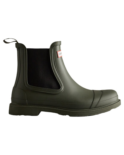 Dark Olive Coloured Hunter Mens Commando Chelsea Boots on White Background
#colour_dark-olive