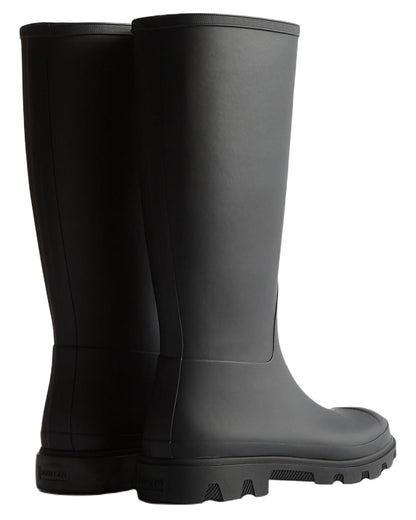 Black Coloured Hunter Mens Downpour Tall Wellingtons on white background
#colour_black