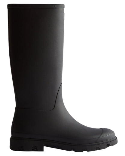 Black Coloured Hunter Mens Downpour Tall Wellingtons on white background
#colour_black