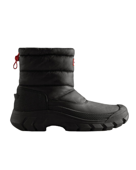 Black Coloured Hunter Mens Intrepid Short Snow Boots on White Background
#colour_black