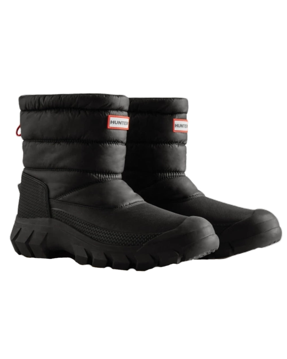 Black Coloured Hunter Mens Intrepid Short Snow Boots on White Background
#colour_black
