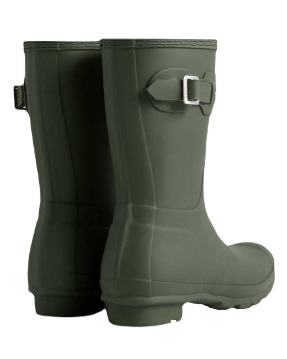 Dark Olive Coloured Hunter Womens Original Short Wellington Boots on White Background
#colour_dark-olive