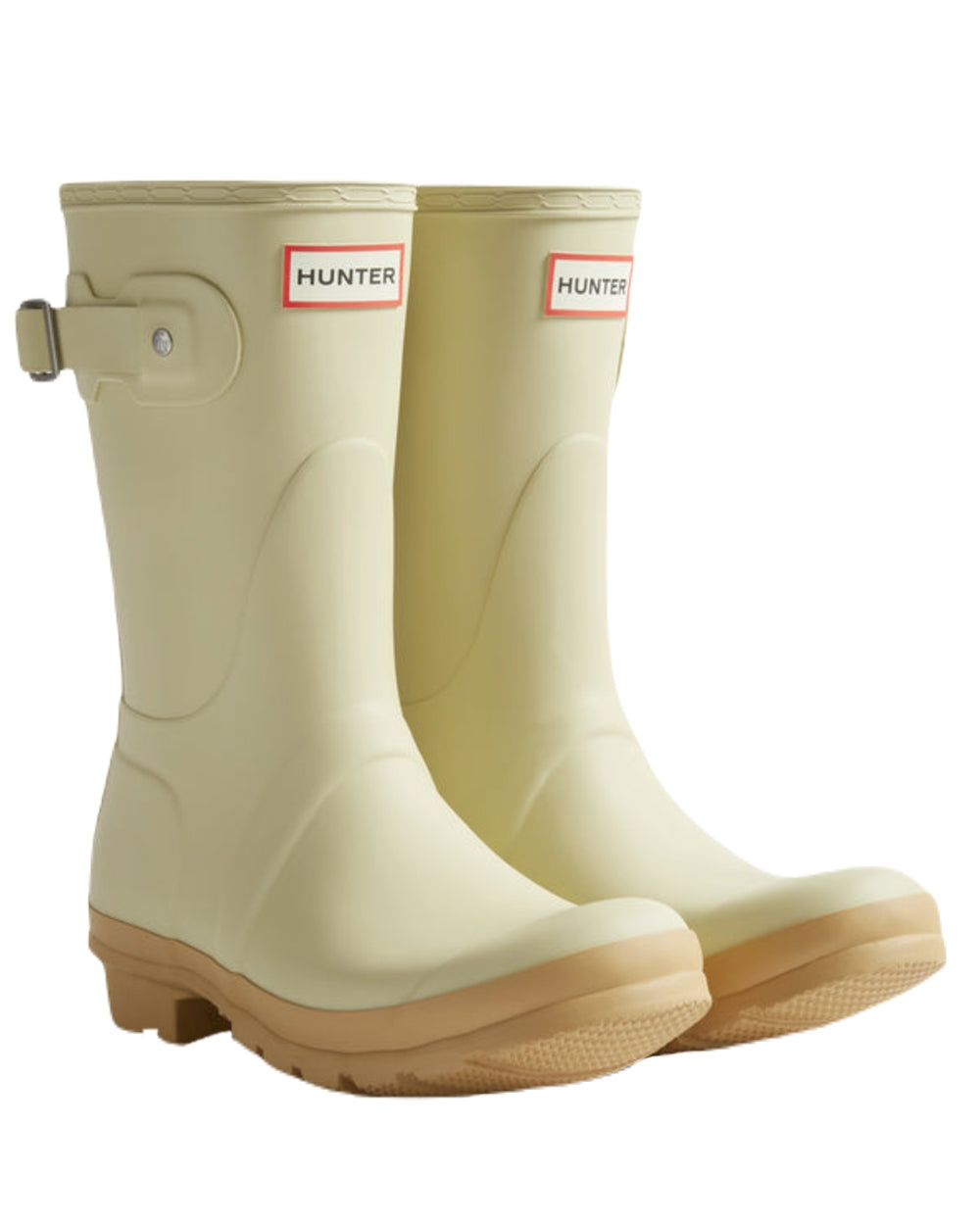 Gravel Biscuit Coloured Hunter Womens Original Short Wellington Boots on White Background
#colour_gravel-biscuit