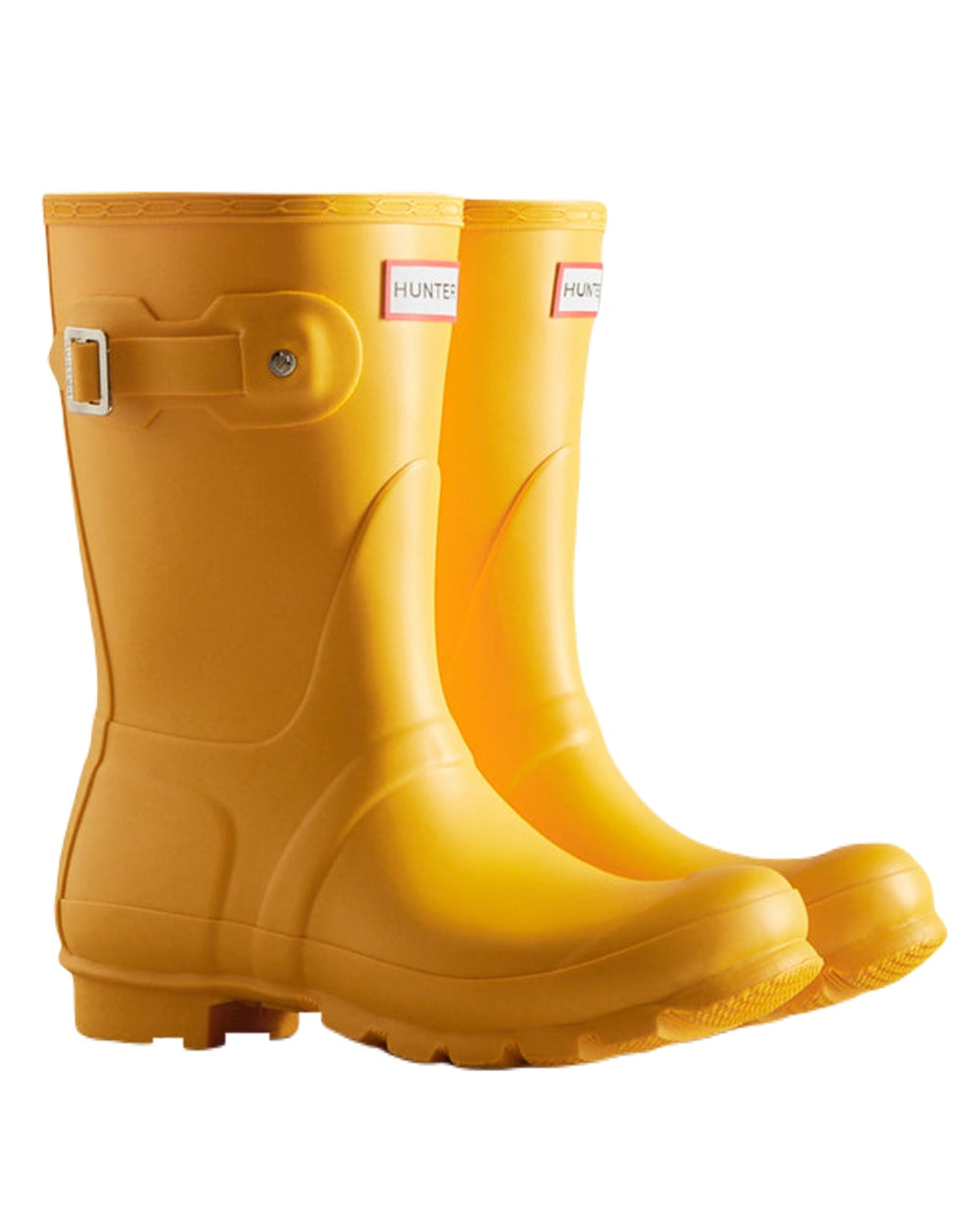 Yellow Coloured Hunter Womens Original Short Wellington Boots on White Background
#colour_yellow