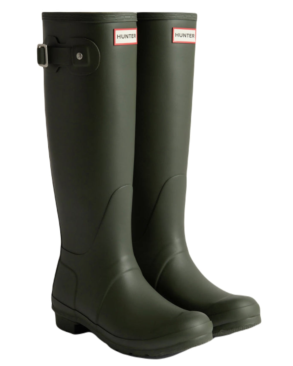 Darlk Olive Coloured Hunter Womens Original Tall Wellington Boots on White Background
#colour_dark-olive