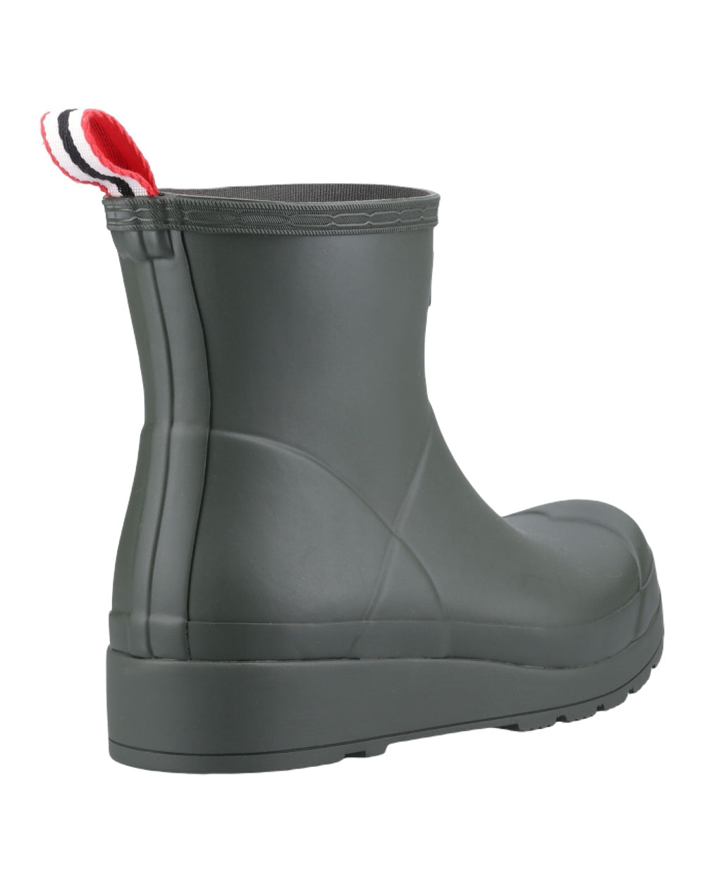 Dark Olive Coloured Hunter Womens Play Short Wellingtons on white background
#colour_dark-olive