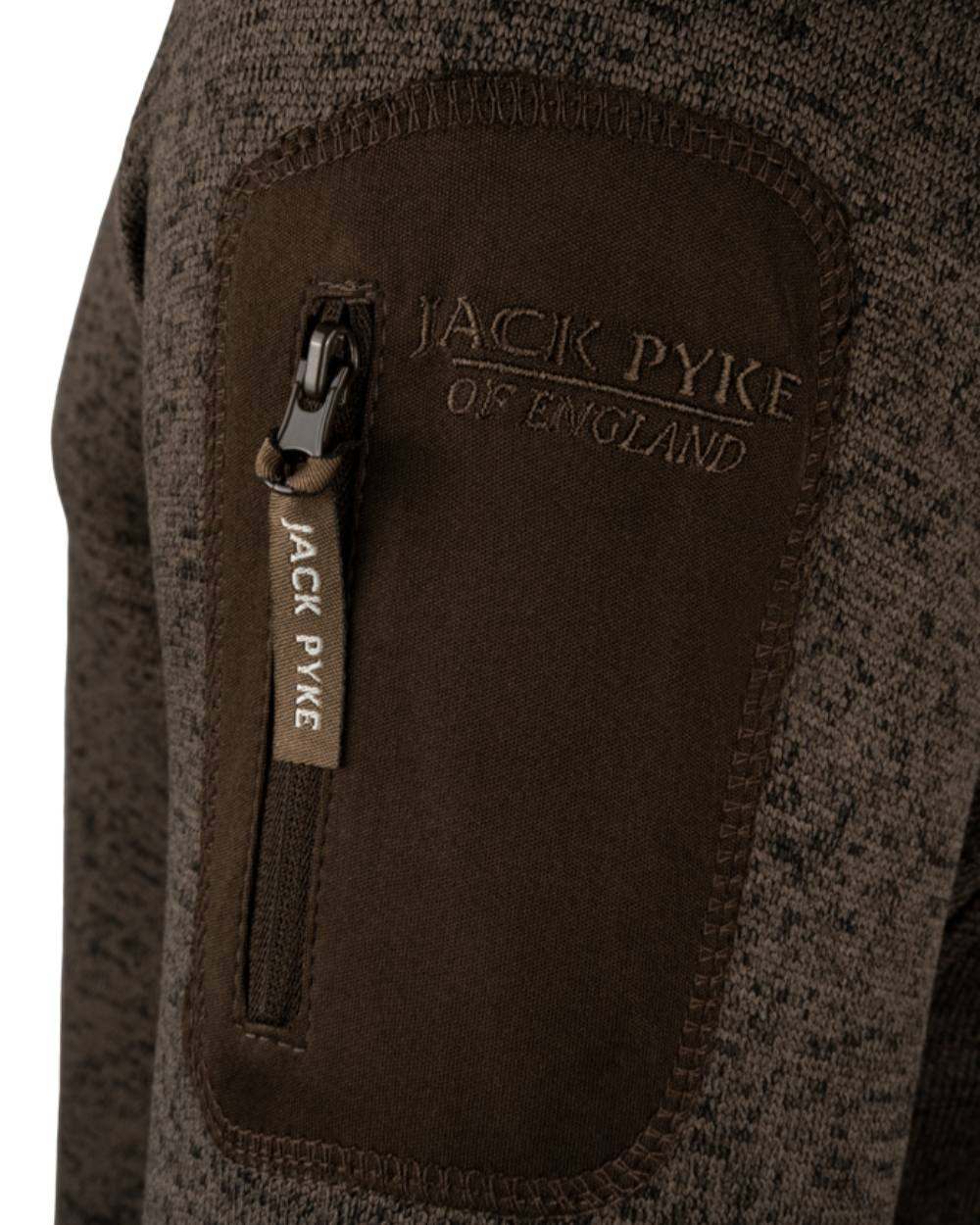 Brown Fleck Coloured Jack Pyke Melange Quarter Zip Fleece On A White Background #colour_brown-fleck