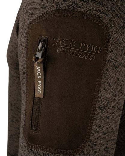 Brown Fleck Coloured Jack Pyke Melange Quarter Zip Fleece On A White Background #colour_brown-fleck