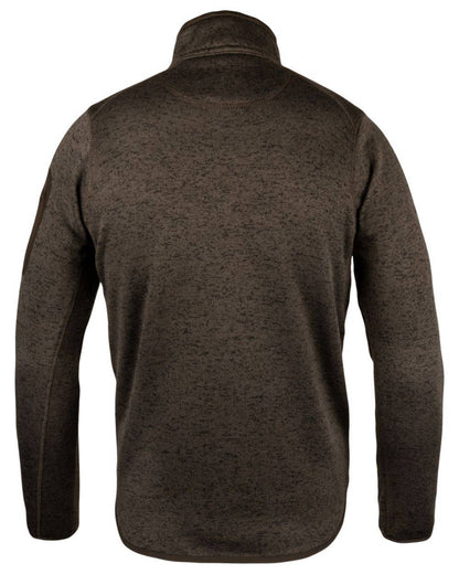 Brown Fleck Coloured Jack Pyke Melange Quarter Zip Fleece On A White Background #colour_brown-fleck