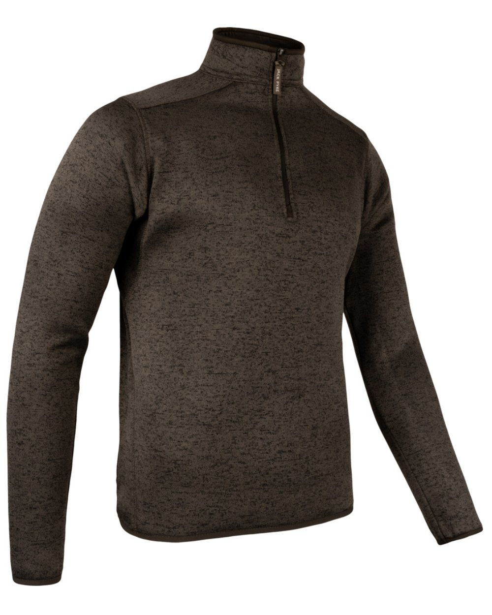 Brown Fleck Coloured Jack Pyke Melange Quarter Zip Fleece On A White Background #colour_brown-fleck