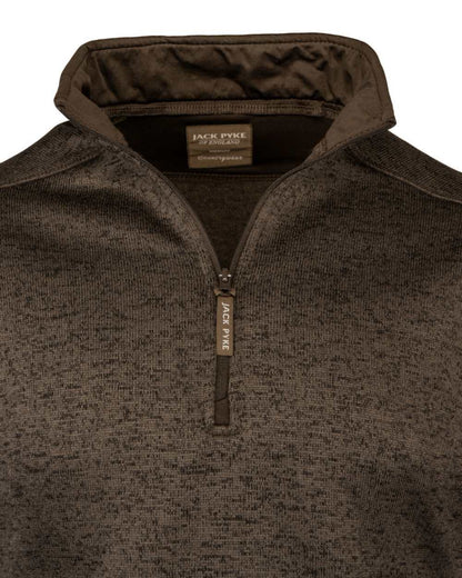 Brown Fleck Coloured Jack Pyke Melange Quarter Zip Fleece On A White Background #colour_brown-fleck